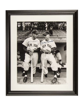 Mickey Mantle and Joe DiMaggio Signed 16x20 Framed Photo